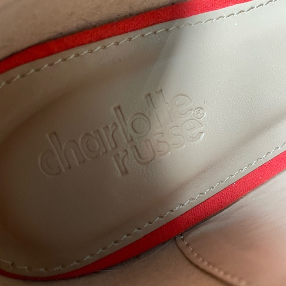 Charlotte Russe Pink red cut out pointed flats - Picture 4 of 5